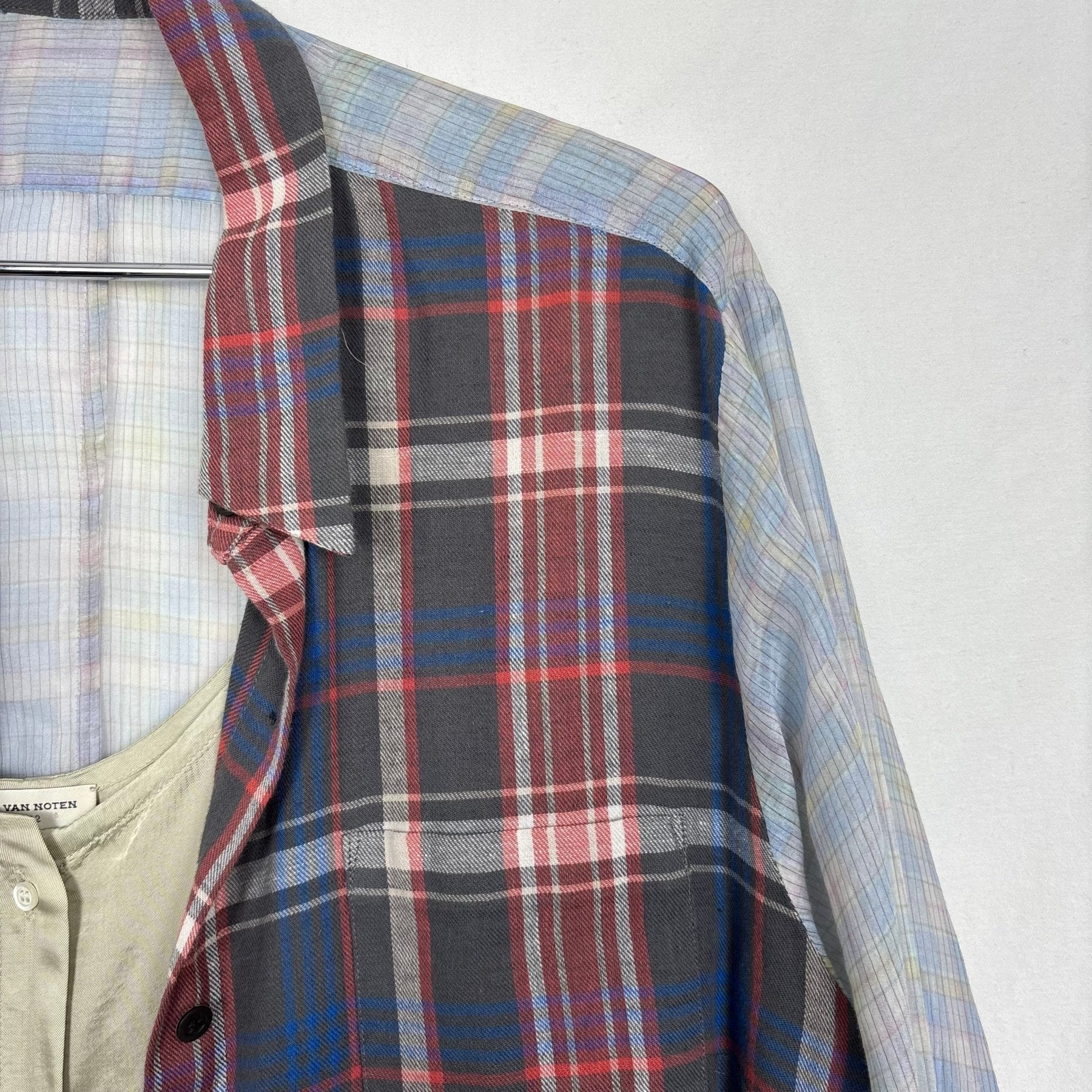 SS13 Dries Van Noten Plaid Blouse Dress - Image 4