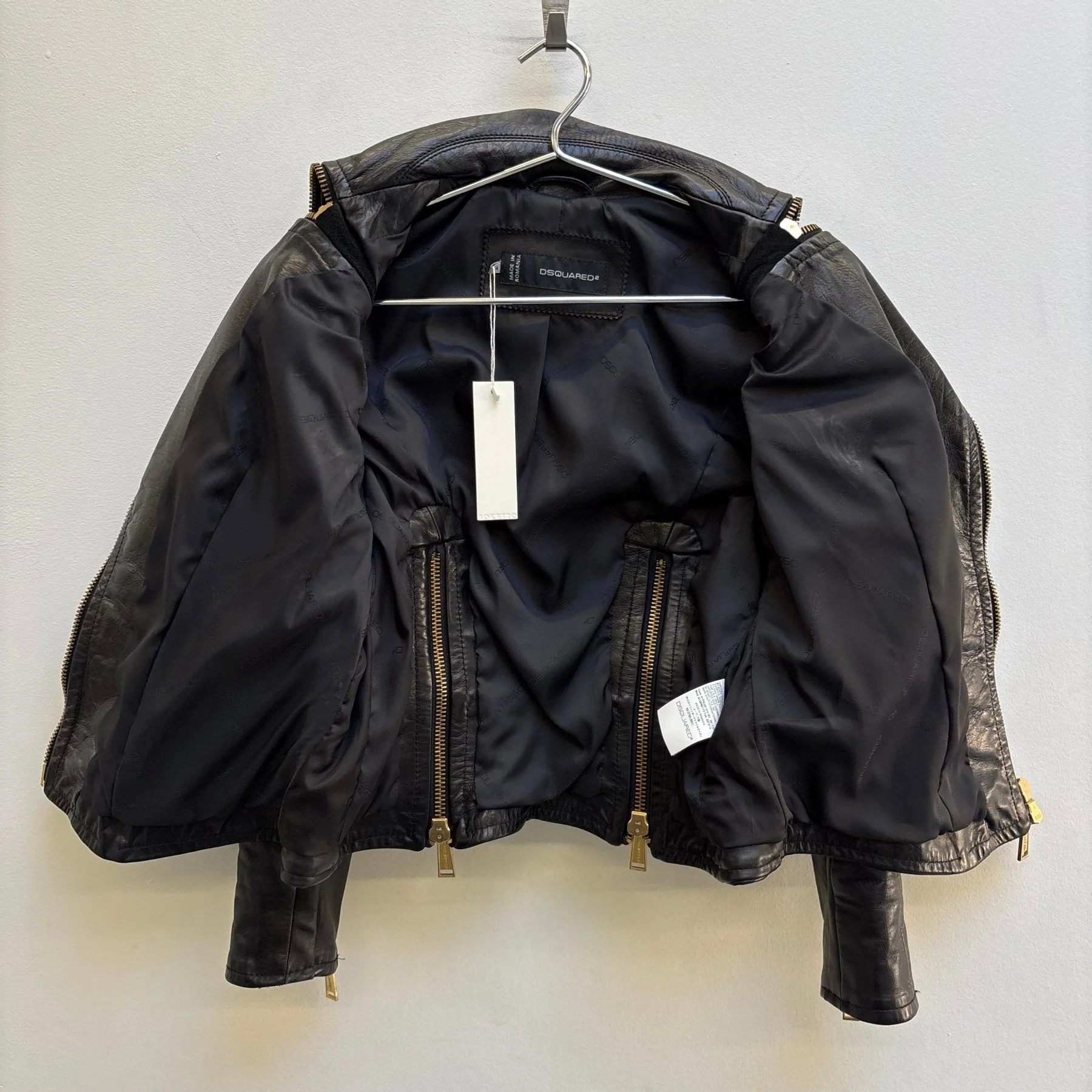SS13 Dsquared2 Leather Biker Jacket - Image 11