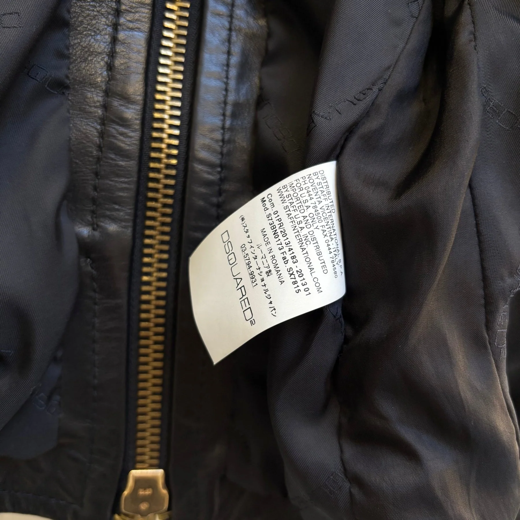 SS13 Dsquared2 Leather Biker Jacket - Image 13