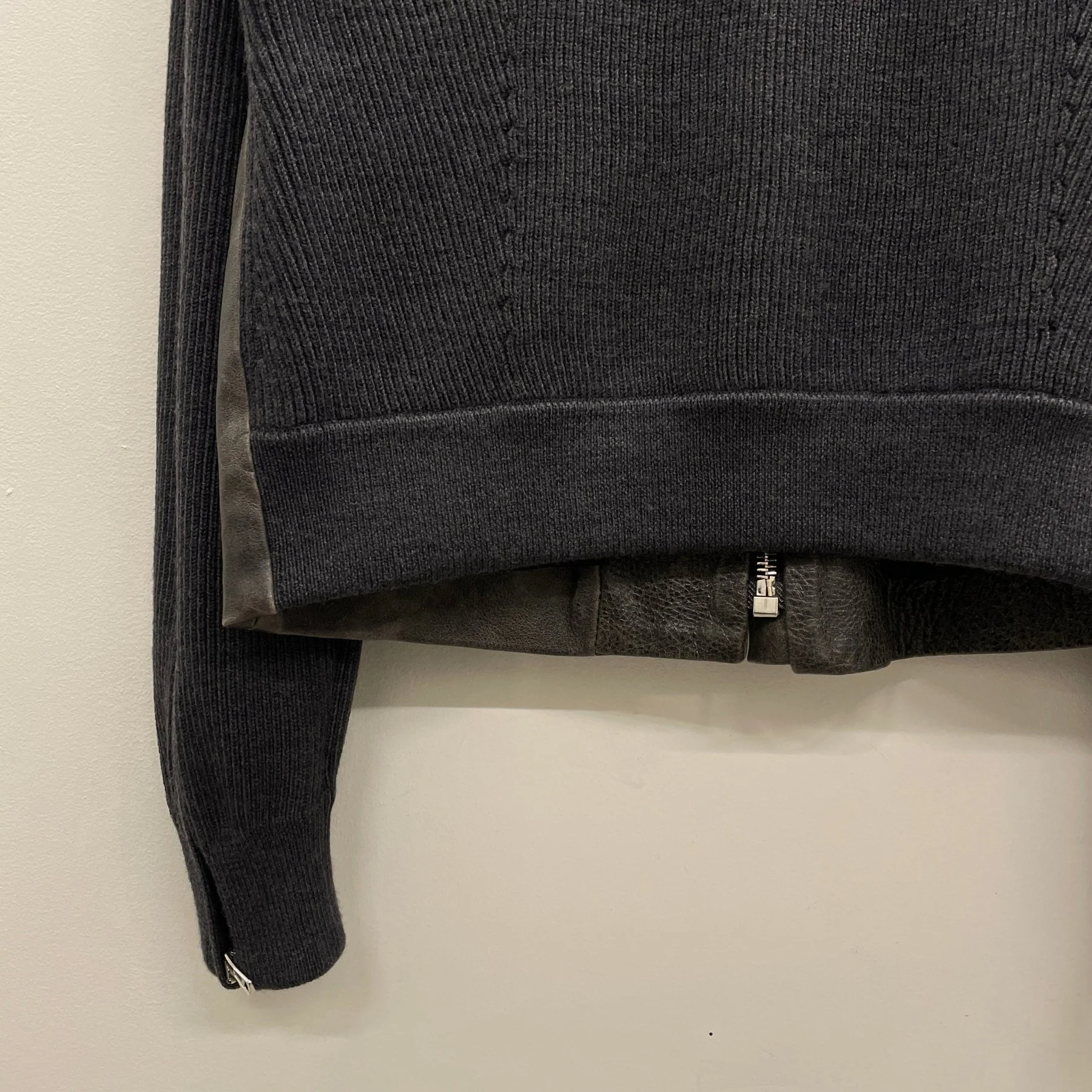 SS15 Maison Margiela Hybrid Calf Leather Wool Sweater - Image 8