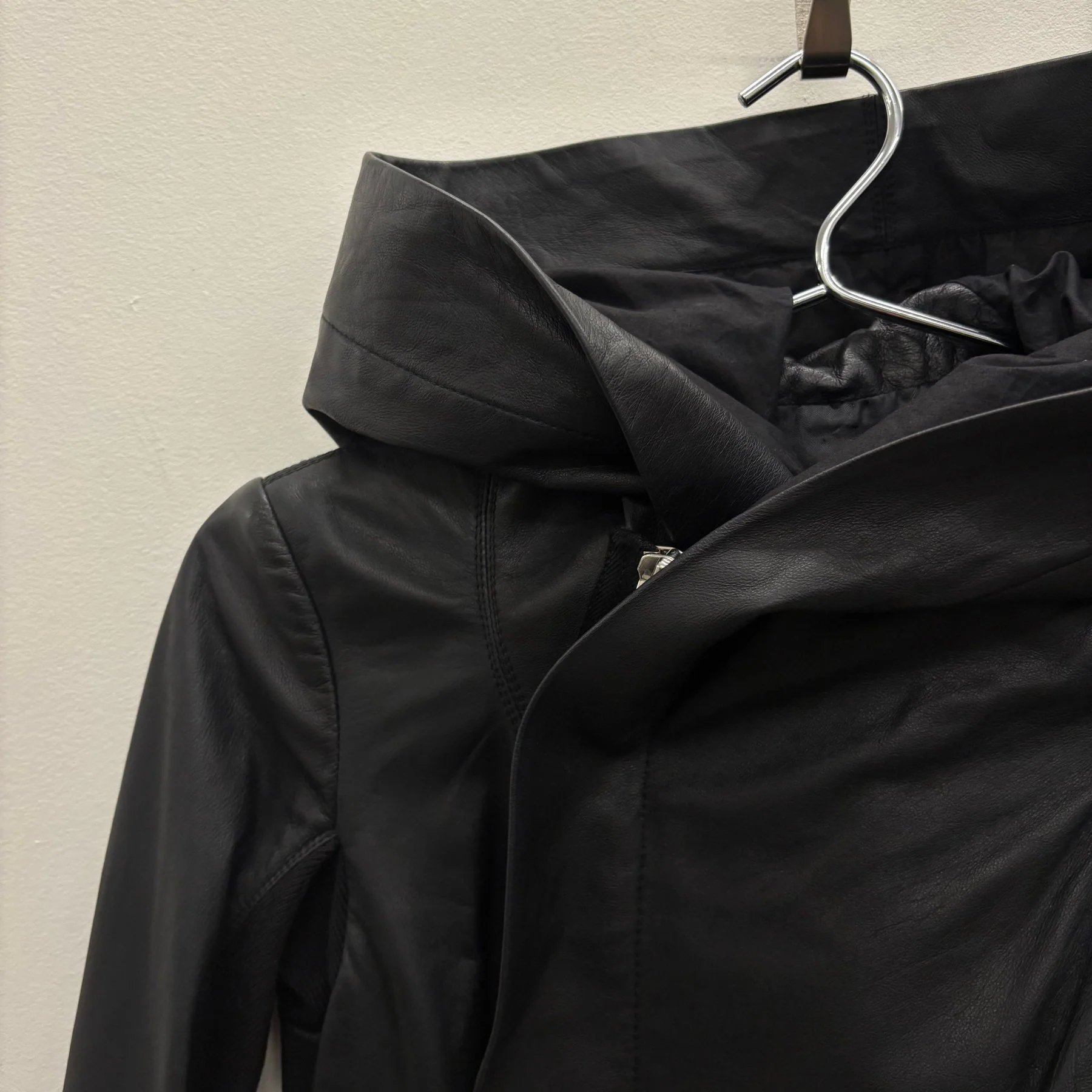 SS15 Rick Owens ‘FAUN’ Funnel Neck Leather Jacket - Image 3