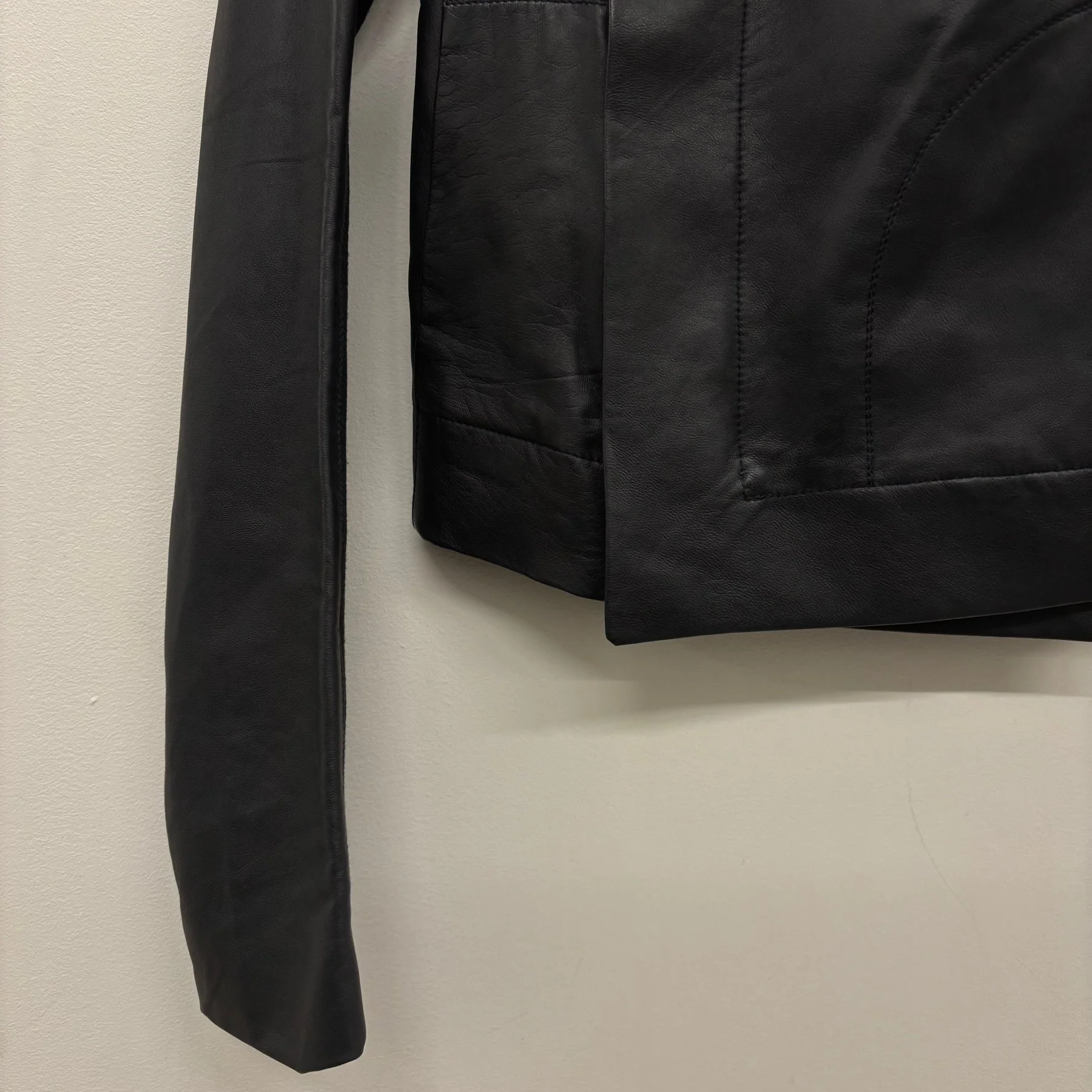 SS15 Rick Owens ‘FAUN’ Funnel Neck Leather Jacket - Image 4