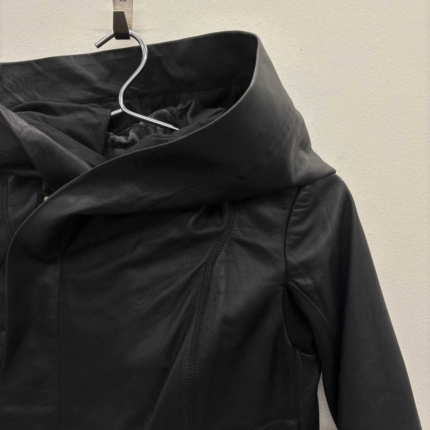 SS15 Rick Owens ‘FAUN’ Funnel Neck Leather Jacket - Image 5