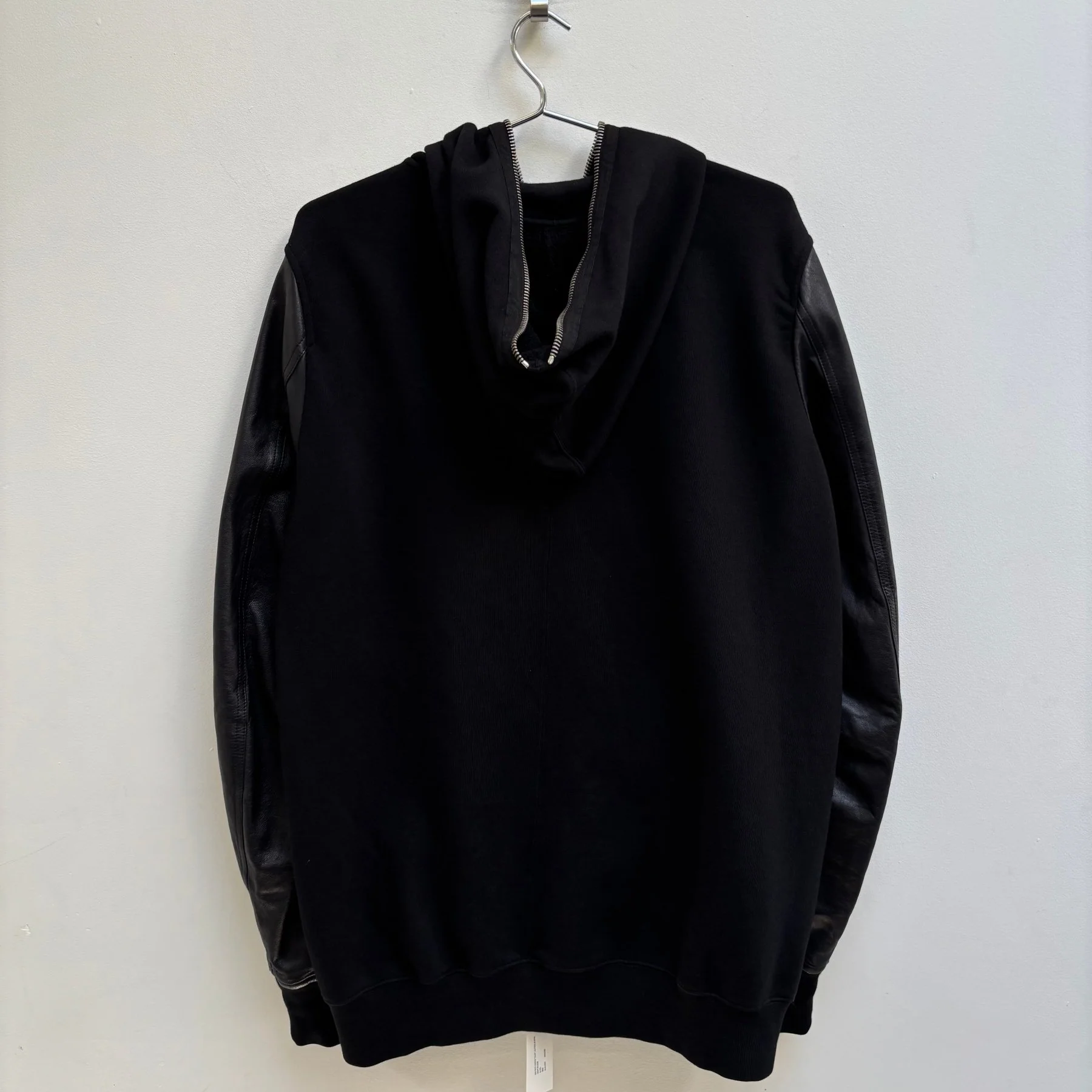 SS15 Rick Owens ‘FAUN’ Leather Sleeve Gimp Zip Up Hoodie - Image 2