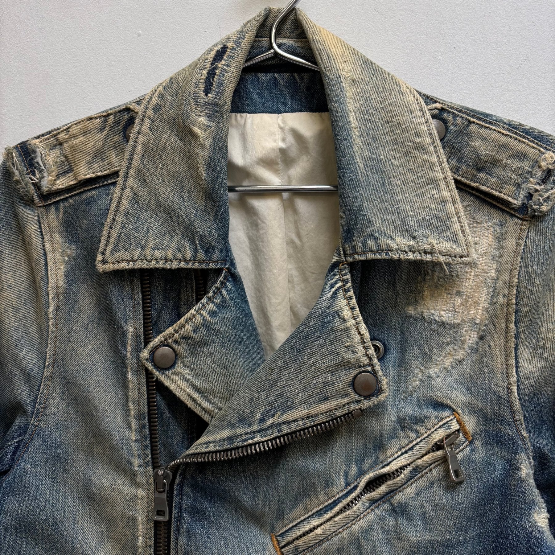 SS16 Balmain Distressed Denim Rider Jacket (Sample) - Image 3