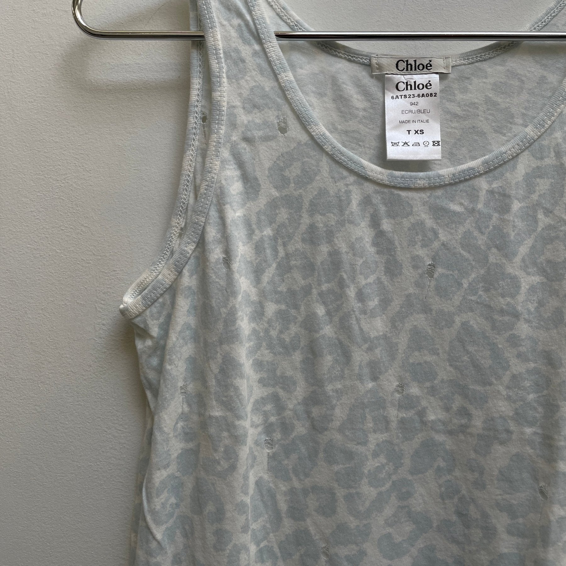 SS16 Chloé Distressed Leopard Print Tank Top - Image 4