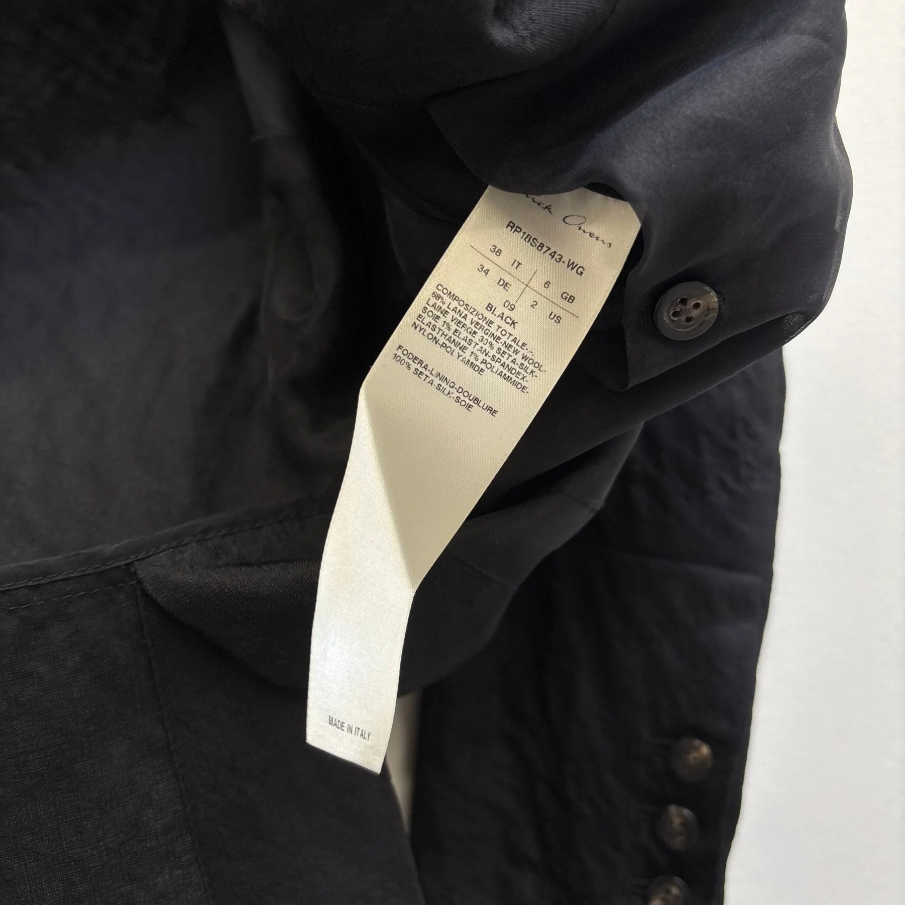 SS18 Rick Owens “DIRT” Giacca Short Blazer - Image 14