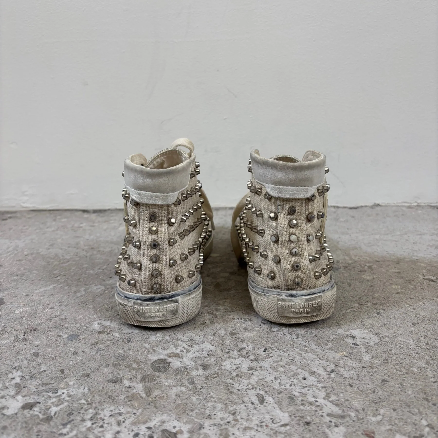 SS19 Saint Laurent Studded Bedford High Top Sneakers - Image 4