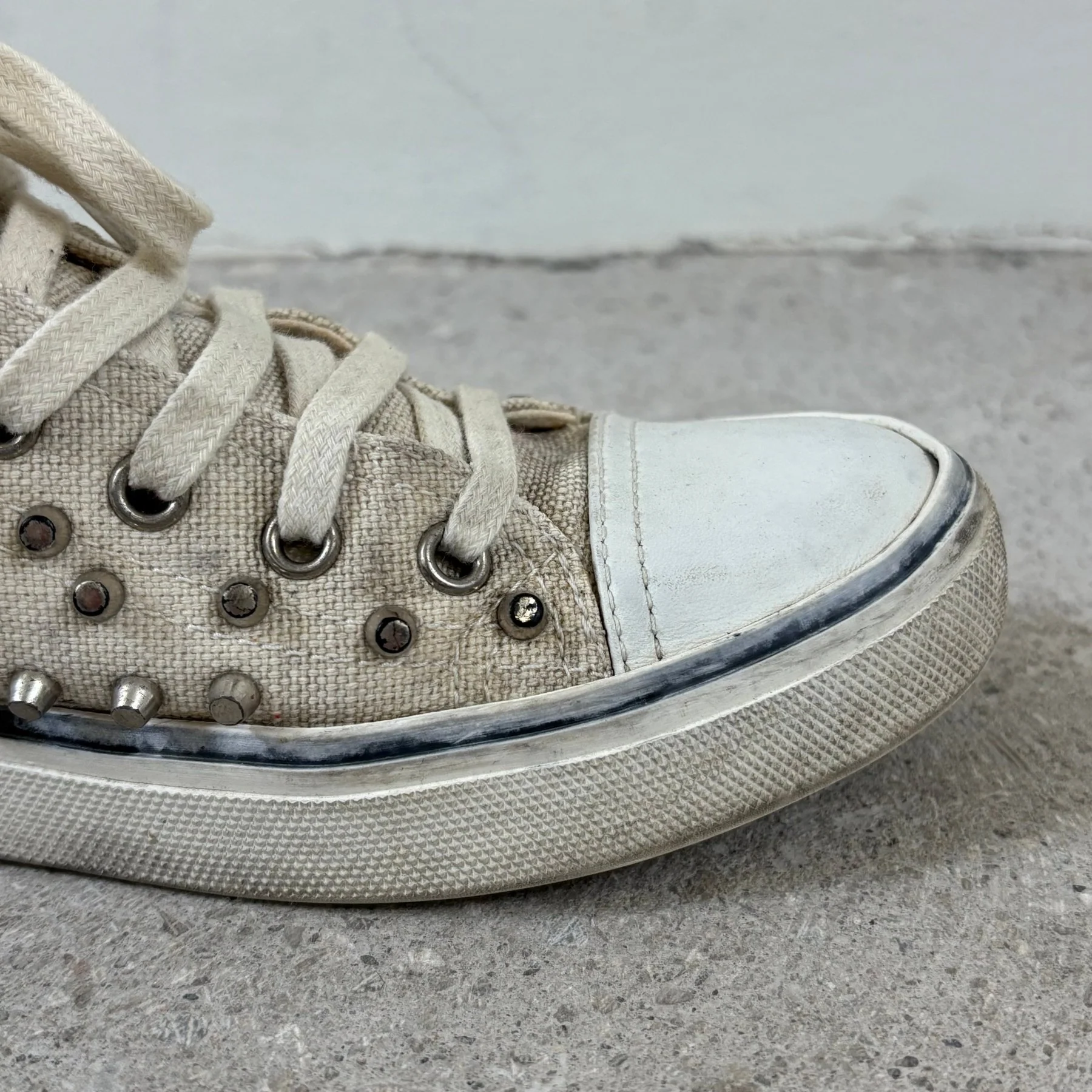 SS19 Saint Laurent Studded Bedford High Top Sneakers - Image 8
