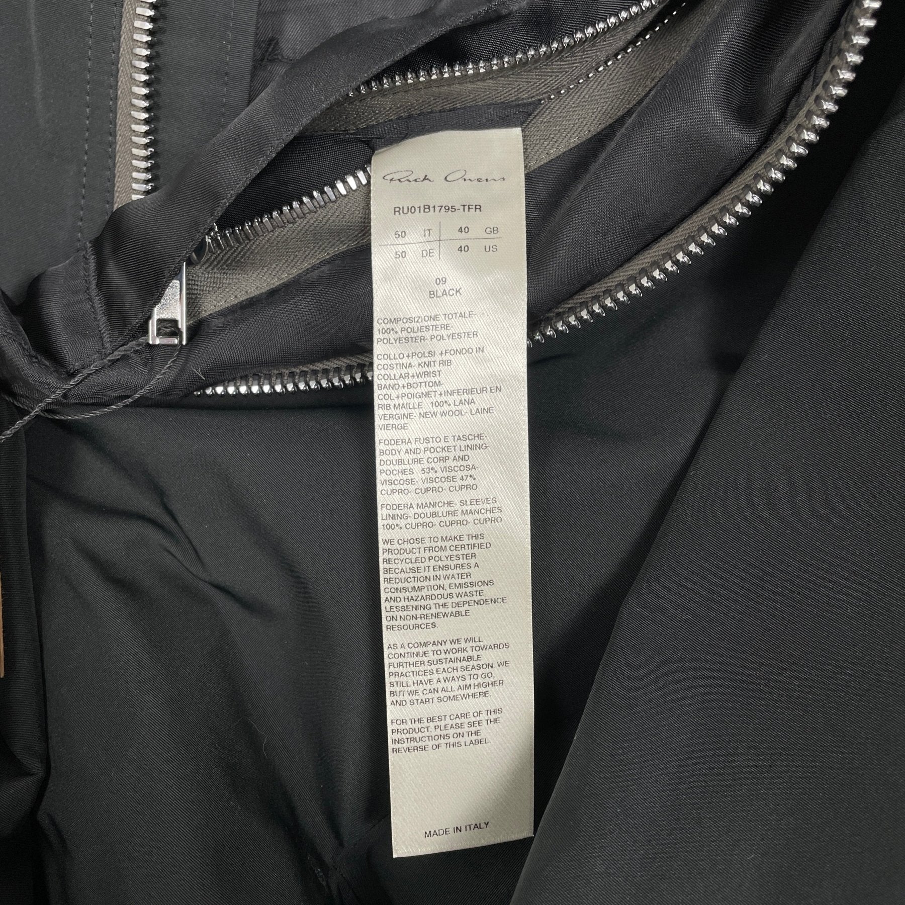 SS22 Rick Owens Oversized Bomber Jacket - Image 10