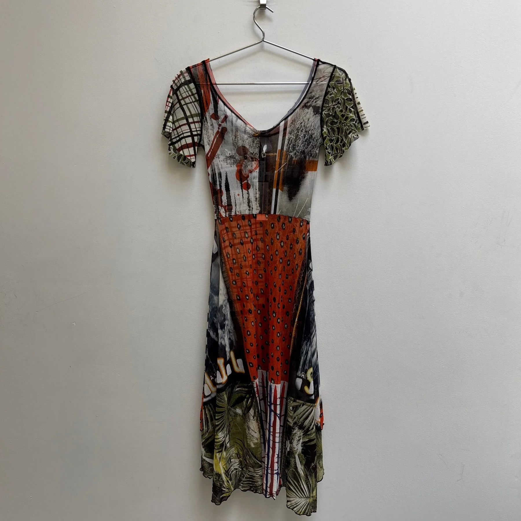 SS96 Jean Paul Gaultier Soleil Sheer Multipattern Dress - Image 2