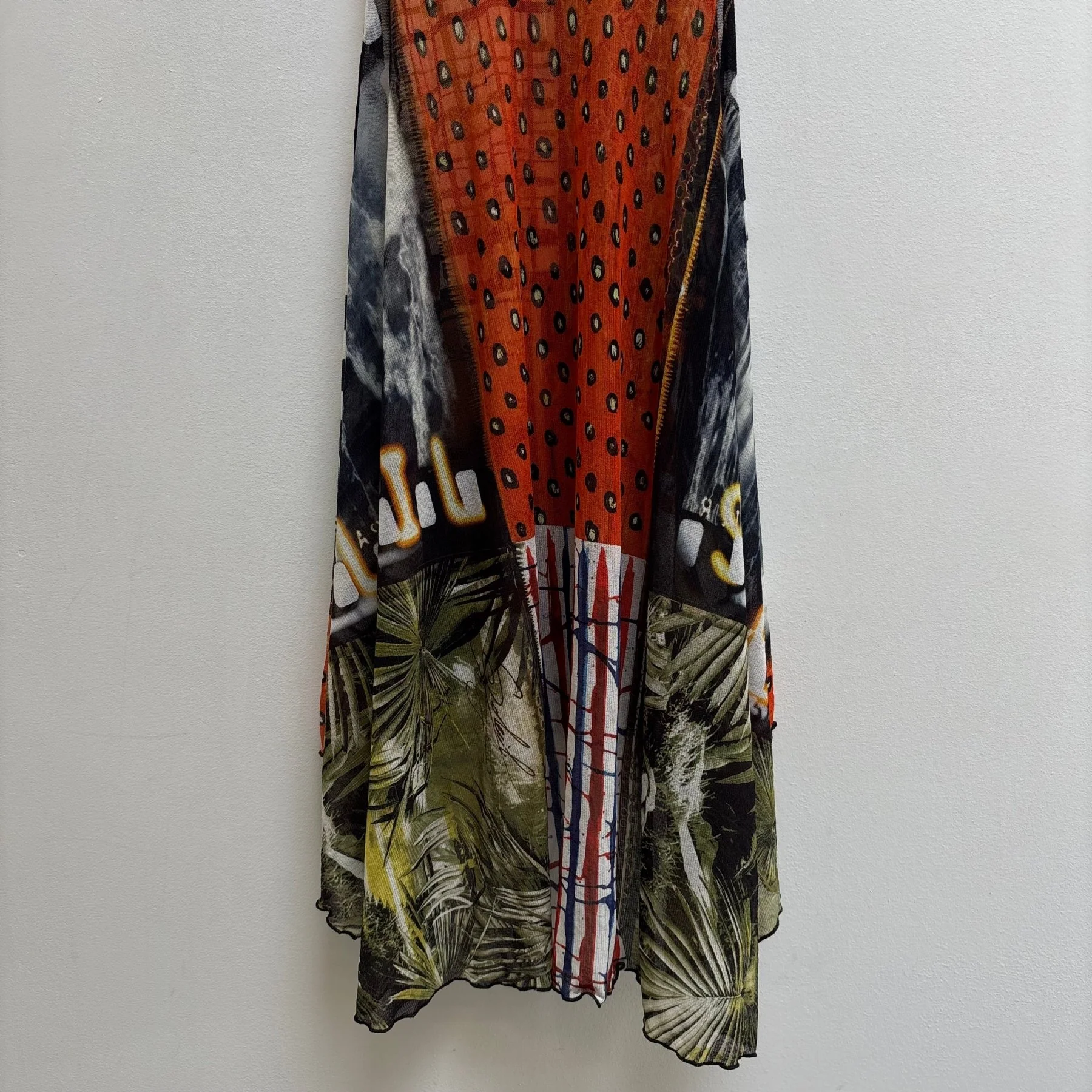 SS96 Jean Paul Gaultier Soleil Sheer Multipattern Dress - Image 9