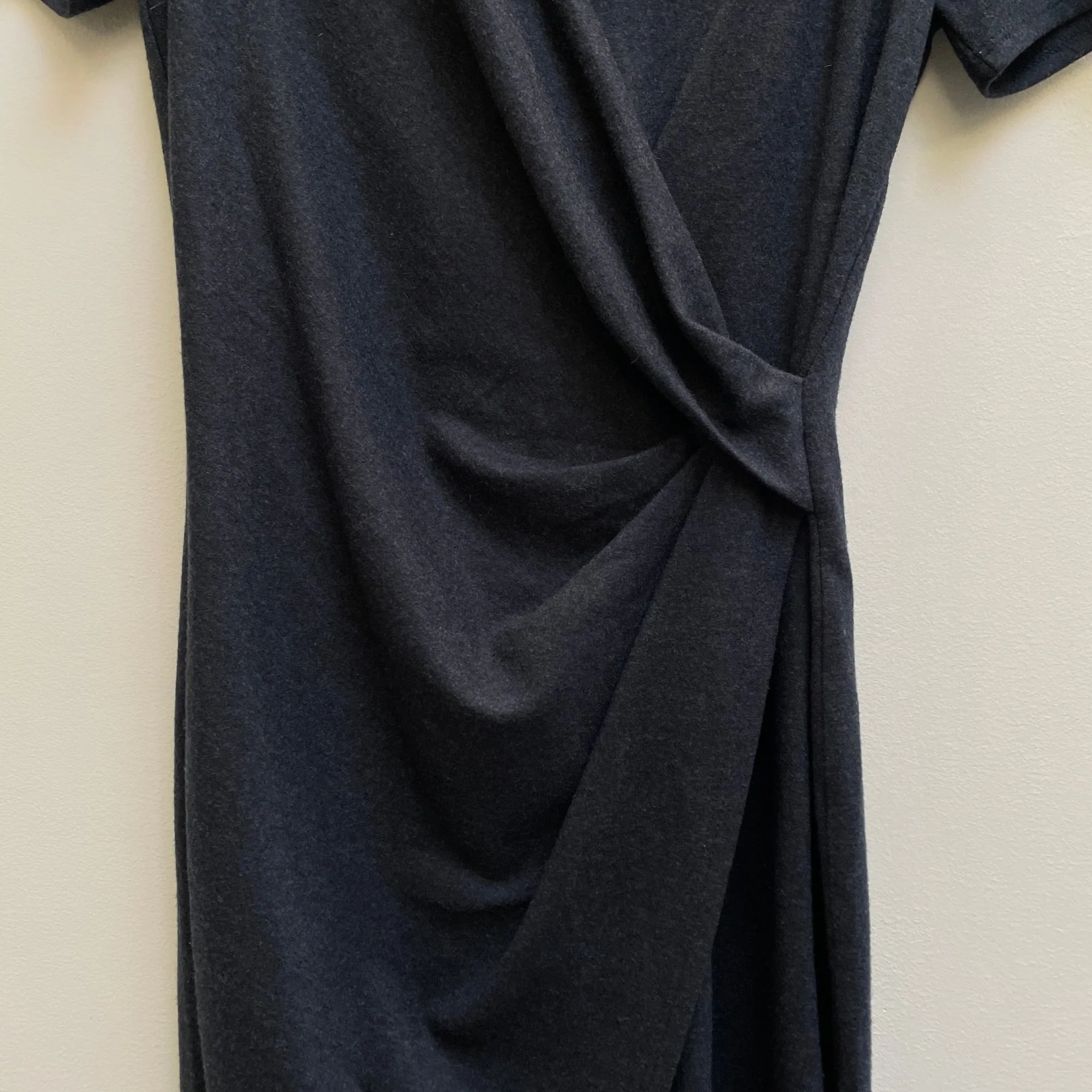 00s Helmut Lang (Lang Era) Draped Neckline Zip Dress - Image 4
