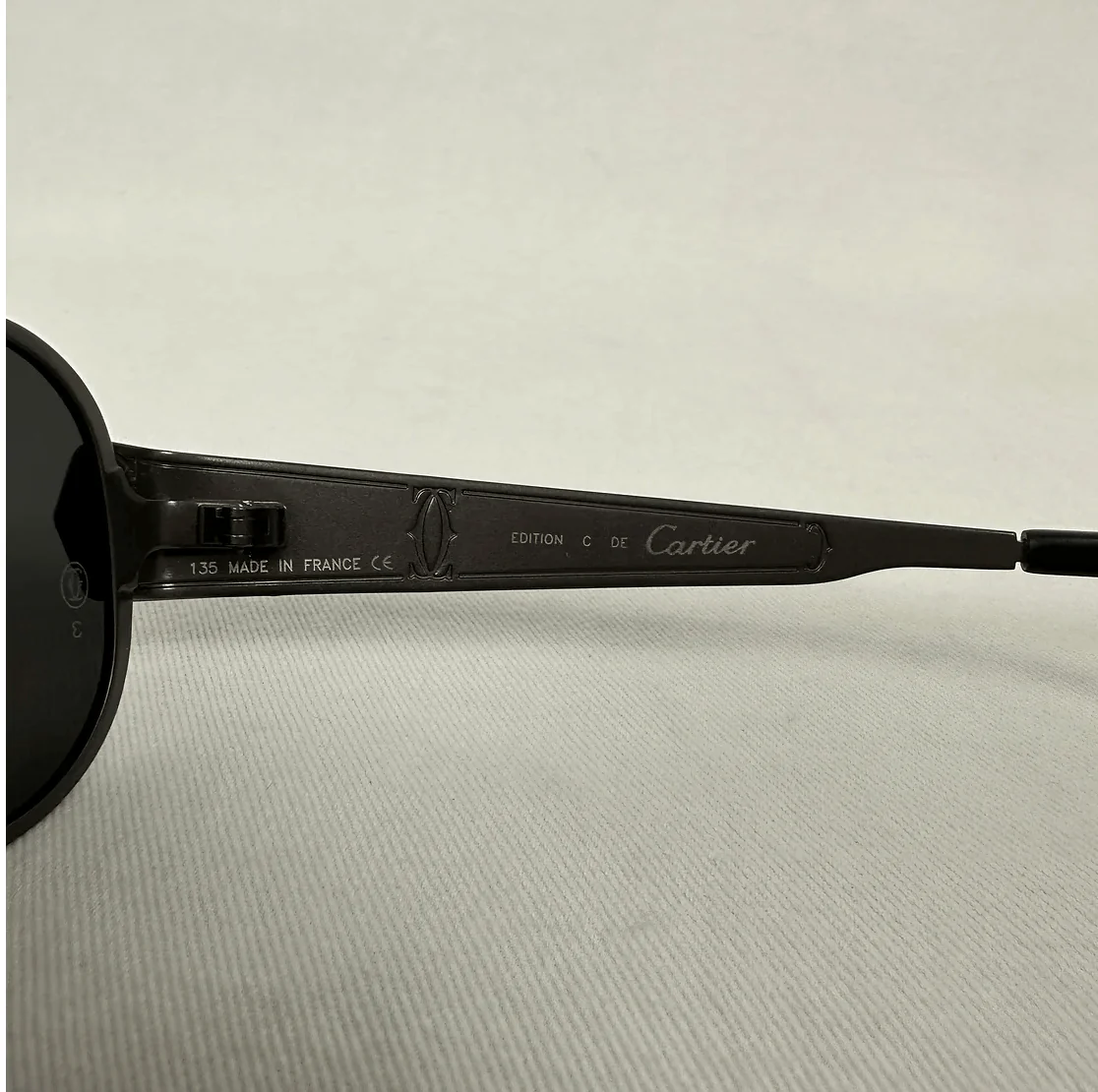 Vintage Cartier Edition C Crocodile Leather Sunglasses - Image 5