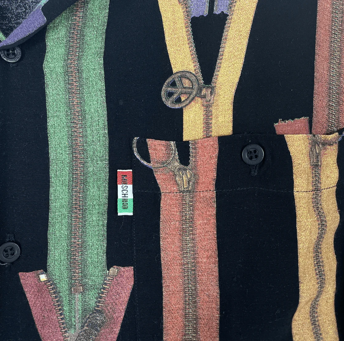 Vintage Moschino Jeans Zipper Button Up Shirt - Image 3