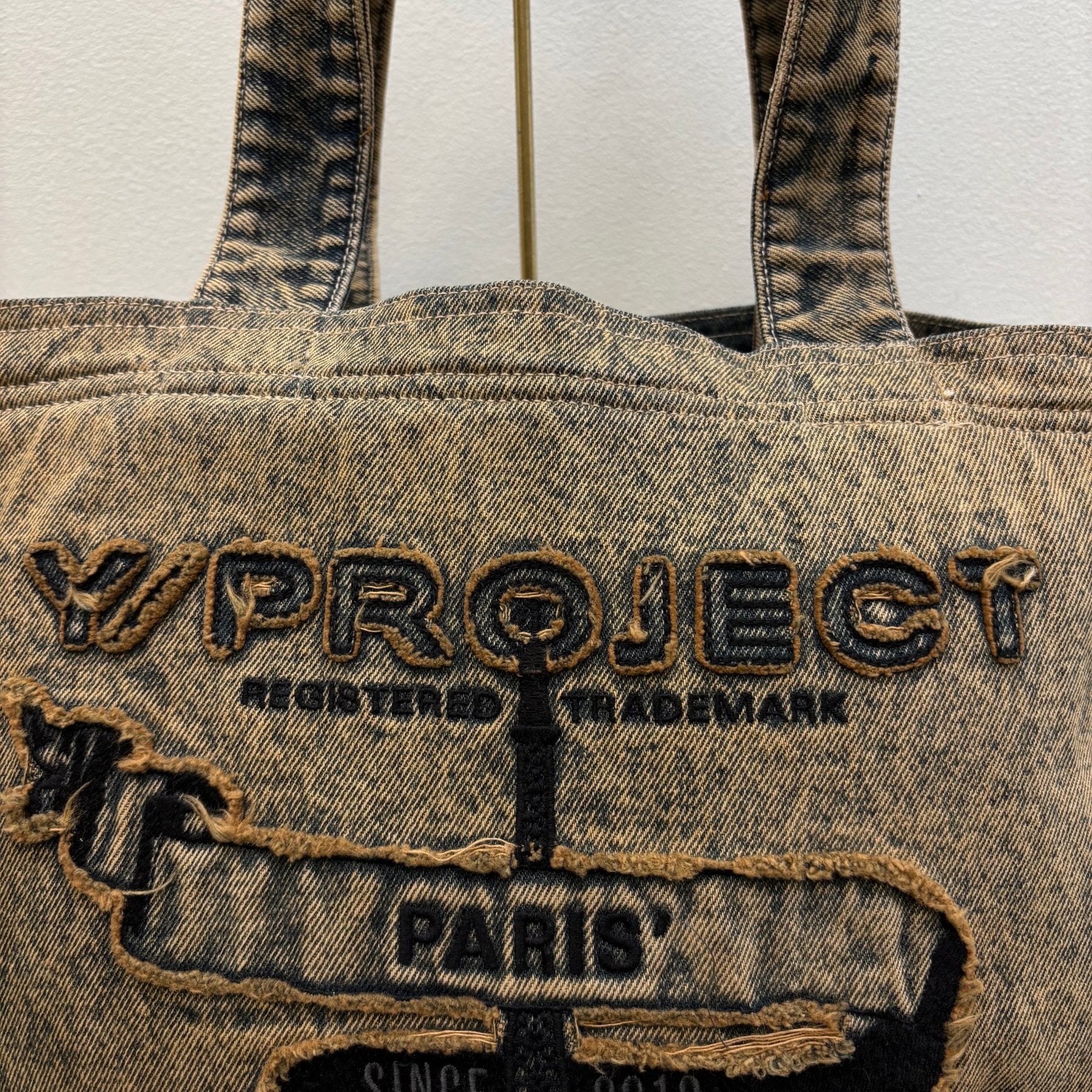 Y/Project Paris’ Best Distressed Denim Tote Bag - Image 5