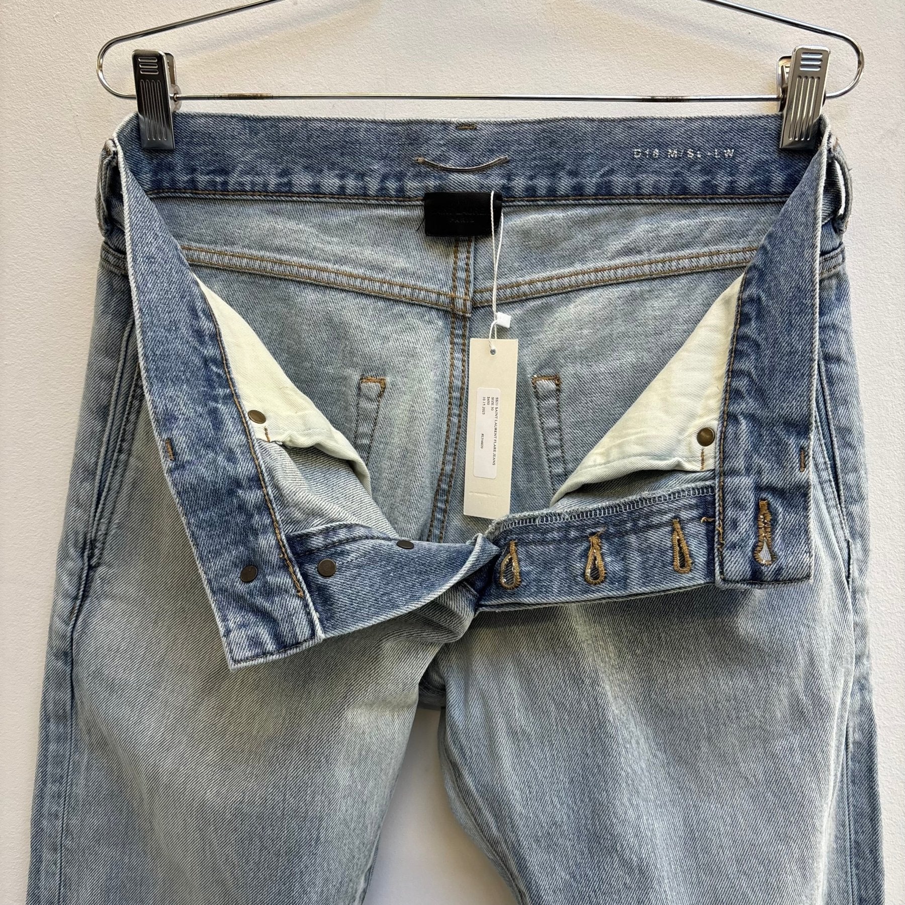 SS21 Yves Saint Laurent Bootleg Light Wash Jeans (altered) - Image 13