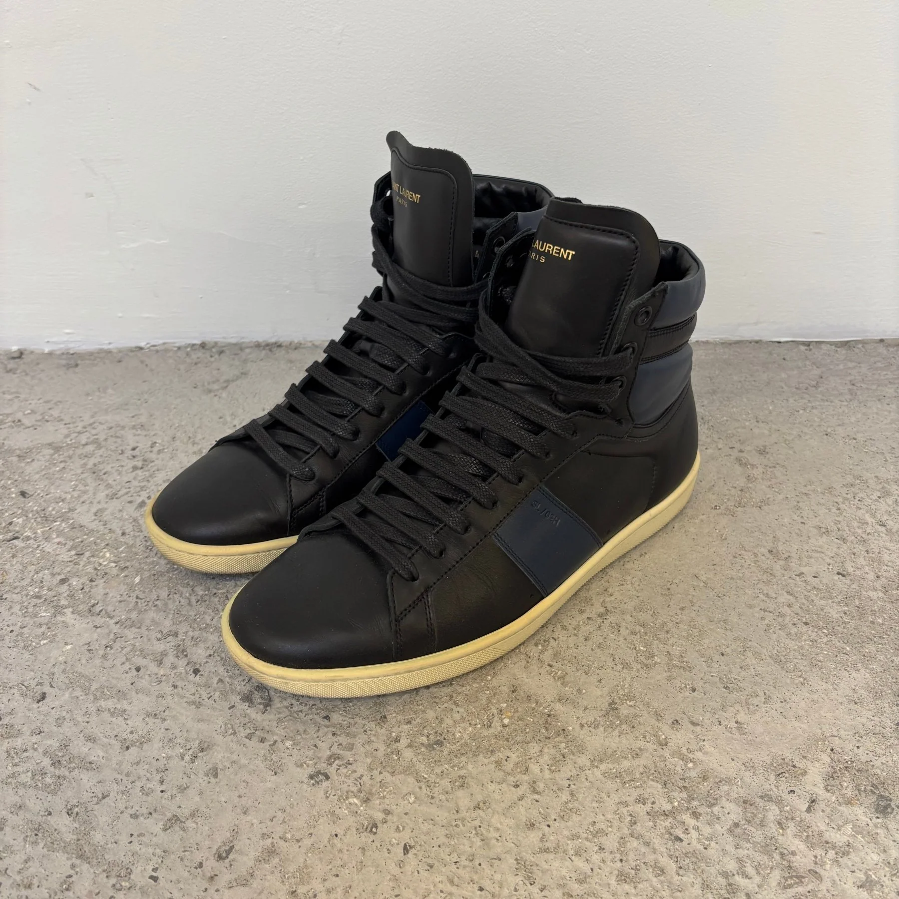 Yves Saint Laurent High-Top Leather Sneakers - Image 2